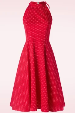 Hattie Halter Spot Swing Jurk In Rood