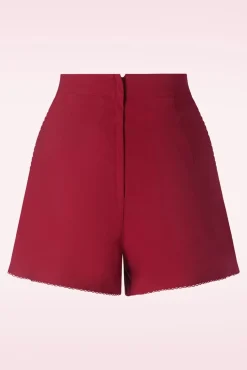 Heart Button Shorts In Rood