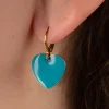 Heart Oorbellen In Turquoise
