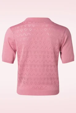 Heart Waves Cardigan In Roze