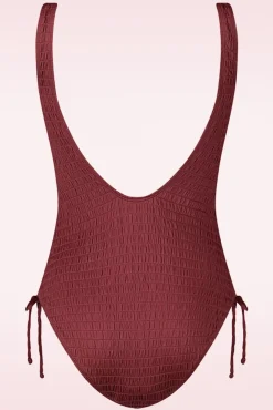 High Leg Badpak In Donkerrood