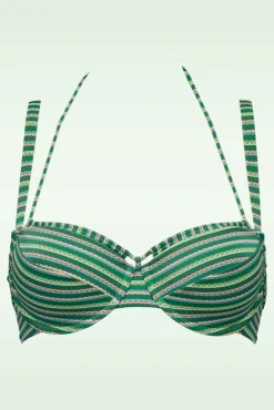 Holi Vintage Balconette Bikini Top In Botanisch Groen