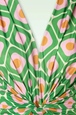 Indy Maxi Jurk Geo Print In Groen
