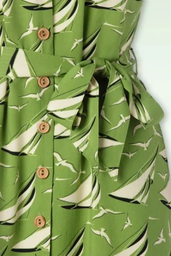 Irene Bateau Midi Jurk In Woodbine Groen