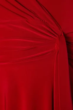 Irene Gekruiste Swingjurk In Rood