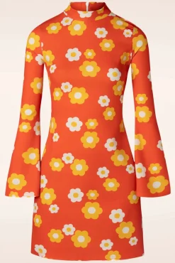 Izzy Bloemen Jurk In Oranje