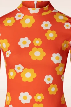 Izzy Bloemen Jurk In Oranje
