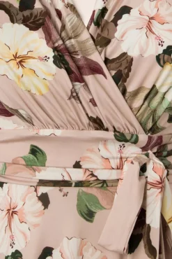 Jane Bloemen Midi-Jurk In Lichtroze