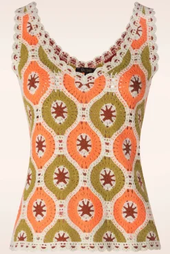 Janis Fray Crochet Top In Orchidee Roze