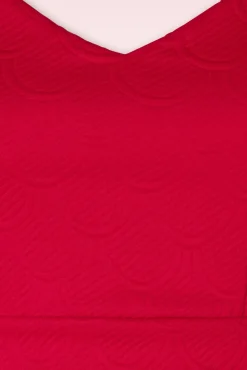 Jenna Jacquard Jurk In Rood