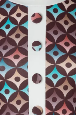 Jenny Geo Print Jurk In Bruin