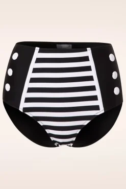 Joelle Stripes Bikinibroekje In Zwart En Wit
