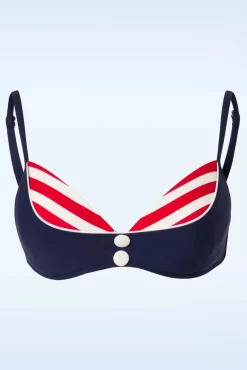 Joelle Stripes Bikinitop In Marineblauw En Rood