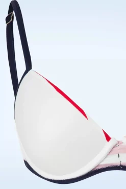 Joelle Stripes Bikinitop In Marineblauw En Rood