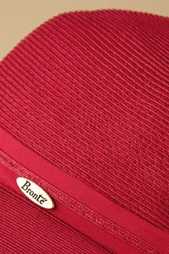 Julia Straw Cloche Hoed In Rood