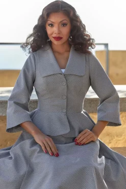 Julie Silver Getailleerde Blazer In Grijs