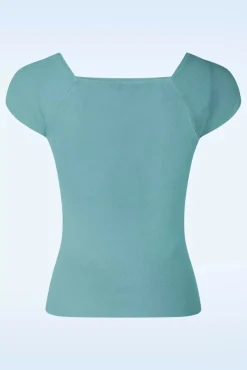 Kaylie Top In Porselein Blauw