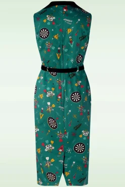 Keep Em Flying Pencil Jurk In Teal