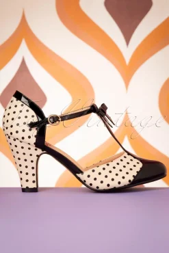 Kelly Lee T-Strap Pumps In Zwart En Blush