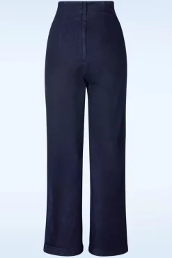 Kiki-Lea High Waisted Jeans In Marineblauw