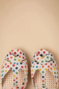 Kira Polkadot Sleehak Sandalen In Wit