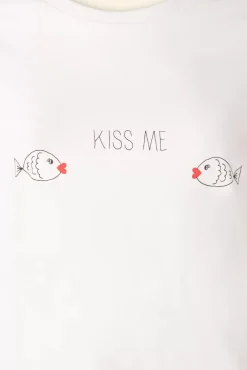 Kiss Me T-Shirt In Ecru