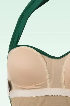 Klassiek Jaren Vijftig Eendelig Badpak In Groen