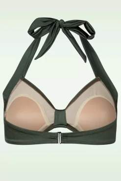 Klassieke Bikinitop In Donker Olijfgroen