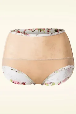 Klassieke Bloemenromantische Bikinibroek In Creme