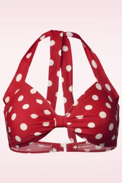 Klassieke Polka Bikinitop In Rood En Wit