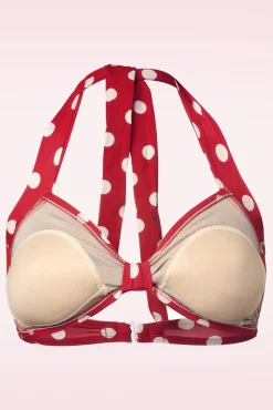 Klassieke Polka Bikinitop In Rood En Wit
