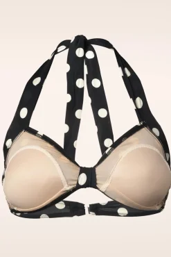 Klassieke Polka Bikinitop In Zwart En Wit