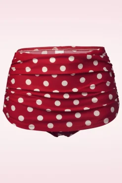 Klassieke Polka-Bikinibroek In Rood En Wit