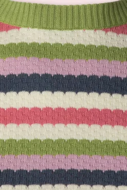 Knitted Waffle Top In Multi