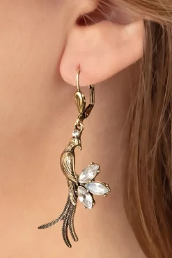 Kristallen Dwergpapegaaien Oorbellen In Goud