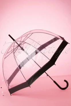 Lady Dot Transparante Koepelparaplu In Zwart