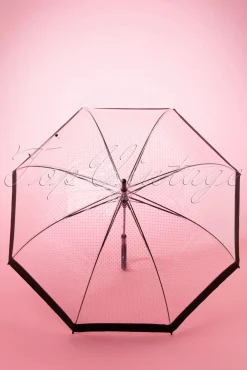 Lady Dot Transparante Koepelparaplu In Zwart