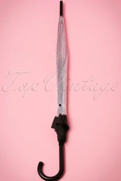 Lady Dot Transparante Koepelparaplu In Zwart