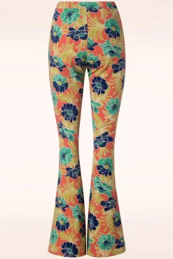 Lake Border Flared Broek In Langoustine Oranje