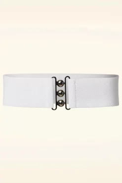 Lauren Retro Stretchriem In Wit