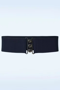 Lauren Retro Stretchriem In Marineblauw