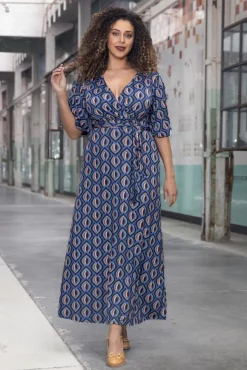 Laurie Maxi Jurk In Blauw