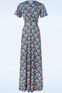 Laurie Maxi Jurk In Circle Geo Print