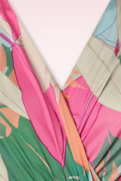 Laurie Maxi Jurk In Multi Pastle Leaves