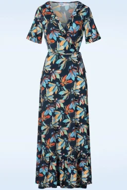 Lenia Floral Maxi Jurk In Blauw
