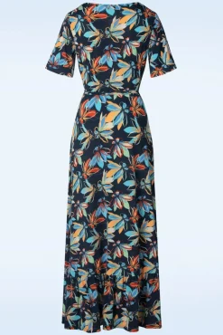Lenia Floral Maxi Jurk In Blauw