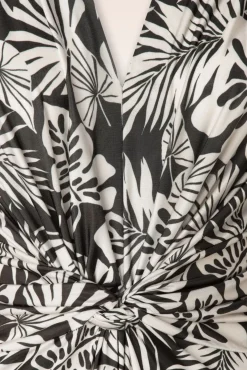 Lina Leaf Print Jumpsuit In Zwart