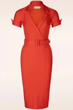 Lois Pencil Jurk In Rood