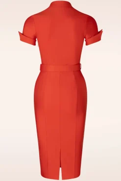 Lois Pencil Jurk In Rood