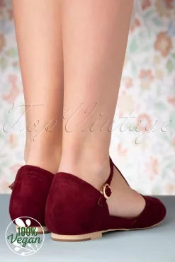 London T-Strap Flats In Wijnrood